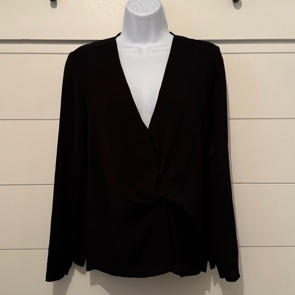 Topshop Black Textured Blouse, Women’s 6